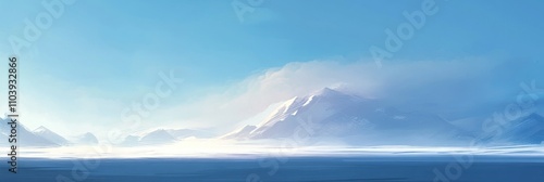 Wallpaper Mural A serene winter landscape with mountains and a clear blue sky. Torontodigital.ca