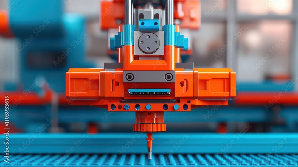 manufacturing concept. Injection molding machines creating plastic parts in factory, high-tech manufacturing, 3D illustration manufacturing concept. Injection molding machines creating plastic parts in factory, high-tech manufacturing, 3D illustration