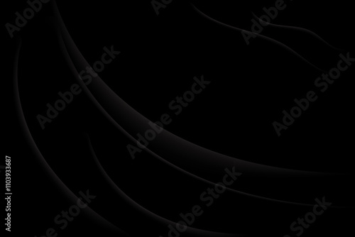 Abstract background black luxury fabric background, silk cloth texture, shiny satin curtain with waves and drapery. Luxurious background design. Elegant wallpaper design. Vector illustration