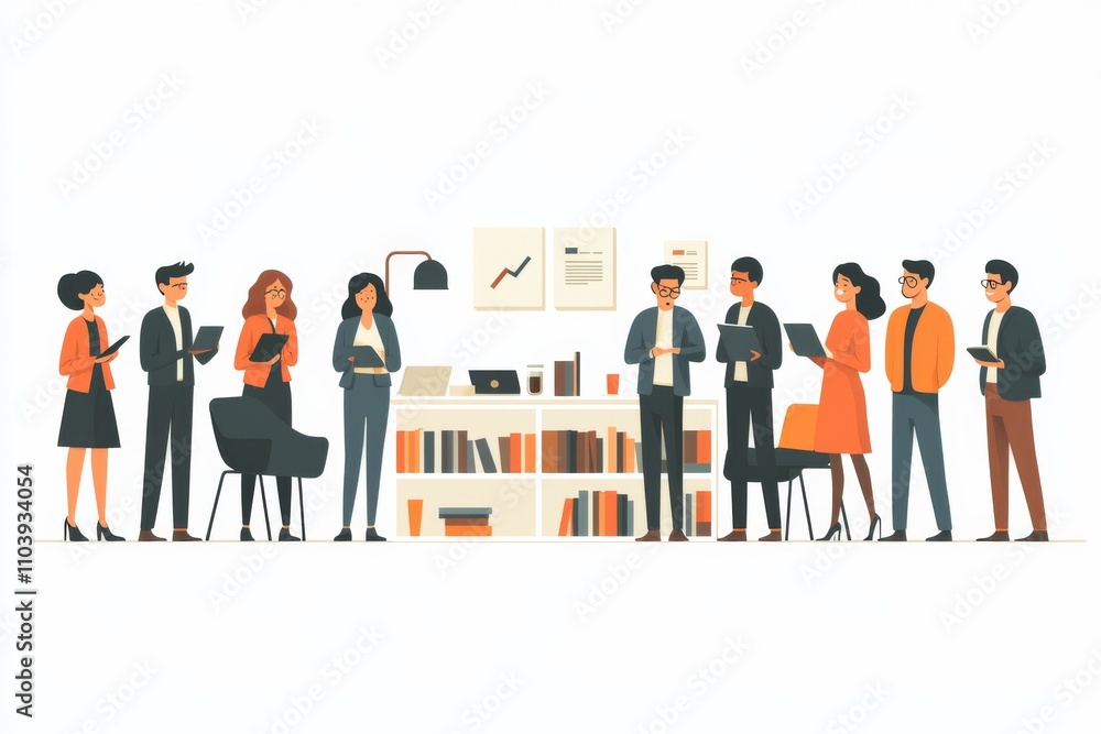 Conceptual flat business illustration on isolated white background Conceptual flat business illustration on isolated white background