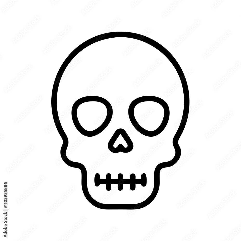 Good icon of a simple skull outline with bold lines
Good icon of a simple skull outline with bold lines