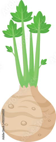 A small plant with green leaves is in a round vase