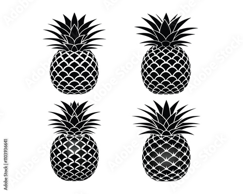 pineapple minimalist and simple Silhouettes