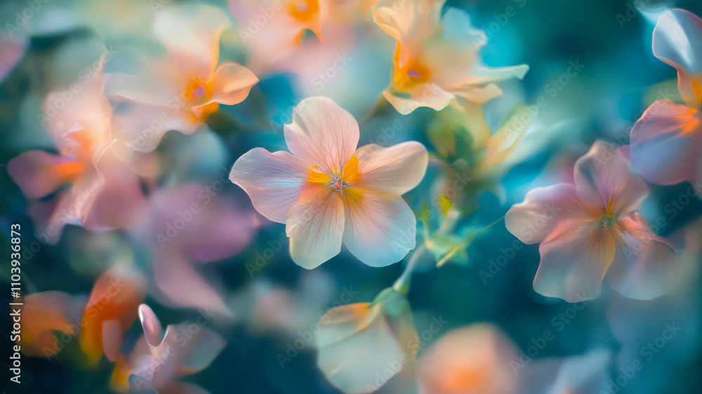 Vibrant flowers in the wind Vibrant flowers in the wind