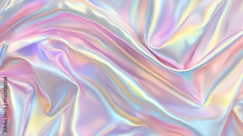 Obraz premium Shimmering satin fabric flow studio textile photography soft lighting close-up aesthetic appeal