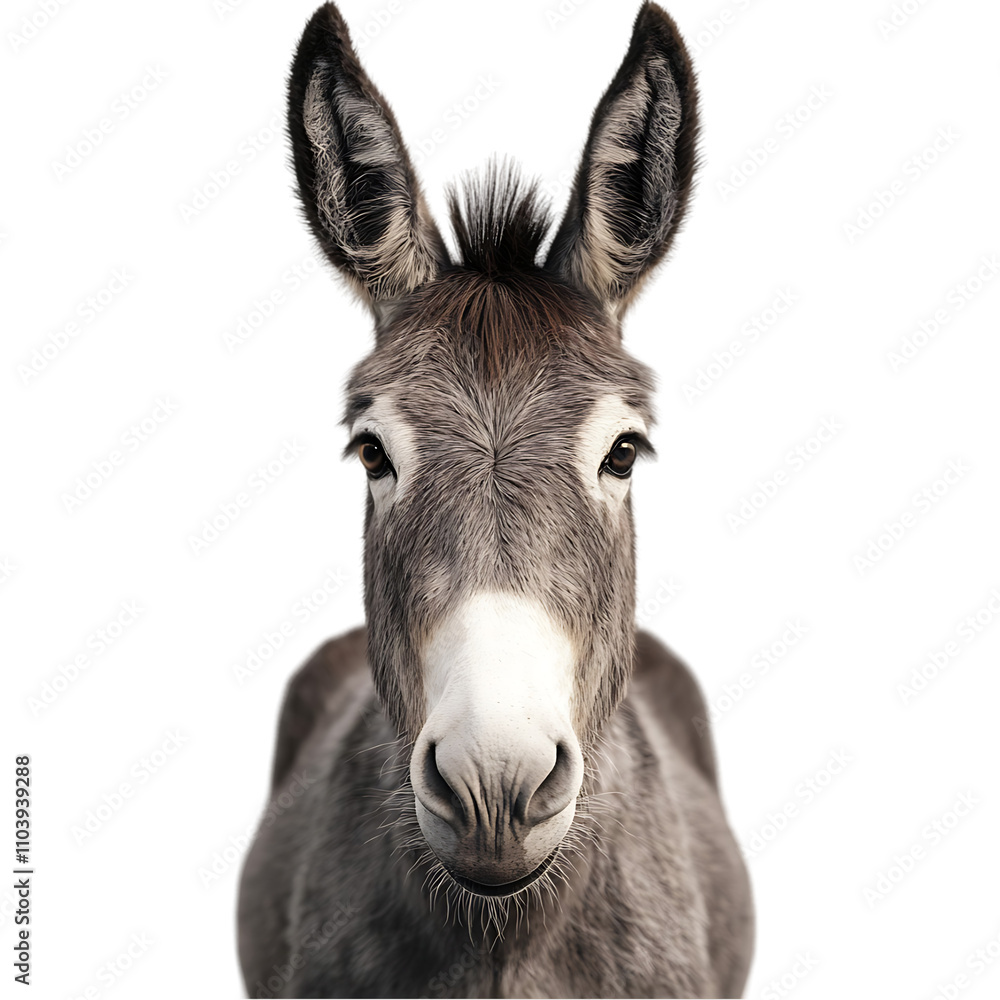 Portrait of a Donkey on Transparent Background Portrait of a Donkey on Transparent Background