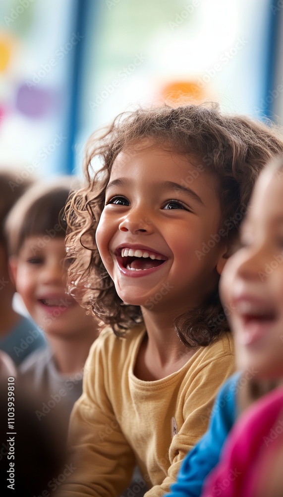 Fototapeta premium Enthusiastic teacher inspires diverse elementary classroom, igniting curiosity and vibrant learning