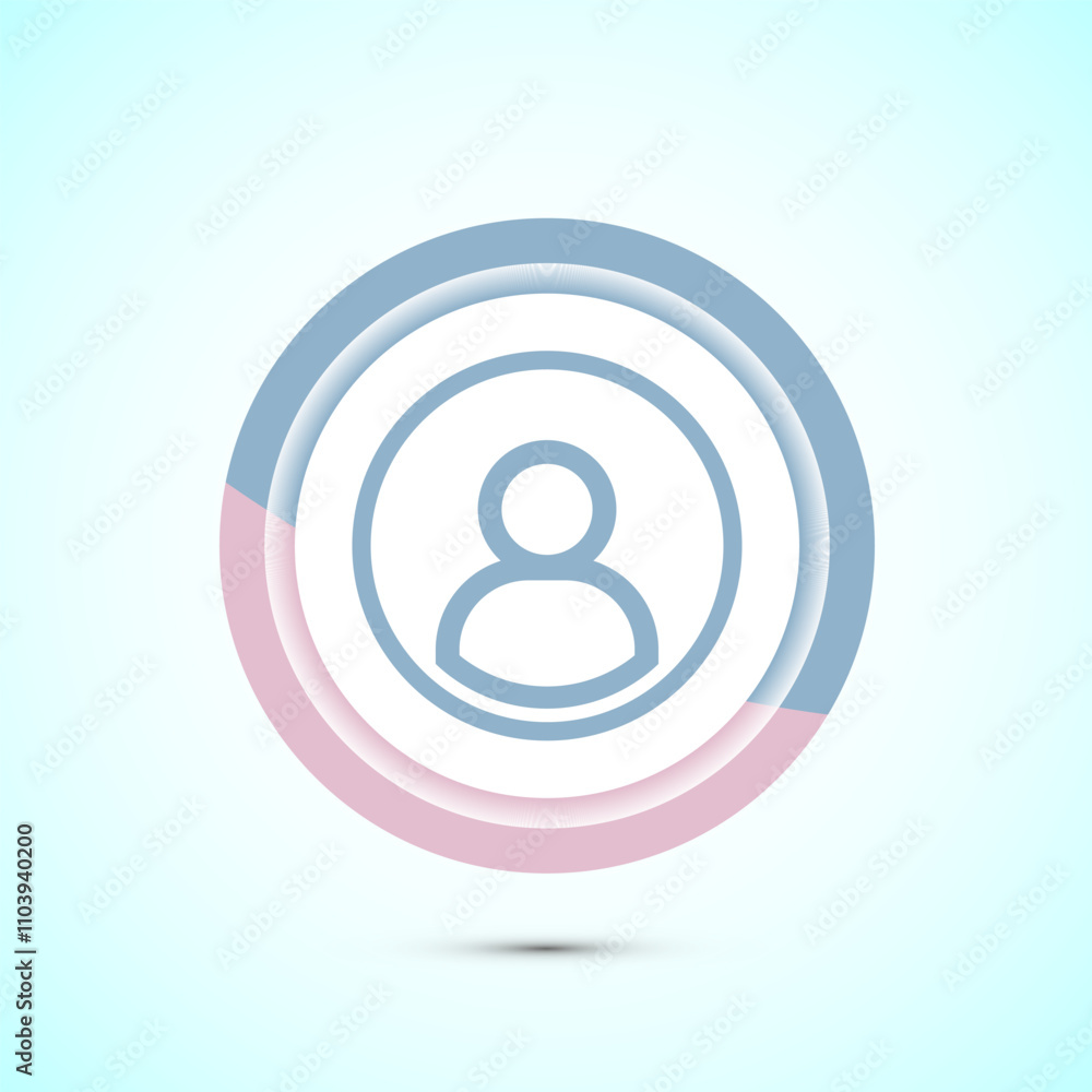 User profile icon design illustration, User profile avatar, Pastel Color Button Design User profile icon design illustration, User profile avatar, Pastel Color Button Design