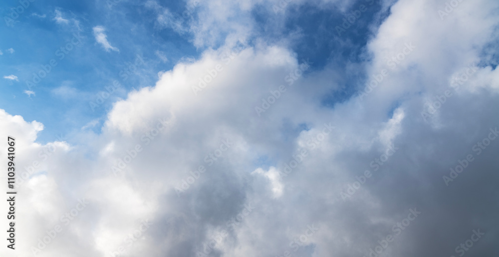 Fototapeta premium Sky background. Beautiful dramatic thunderclouds on the sky.