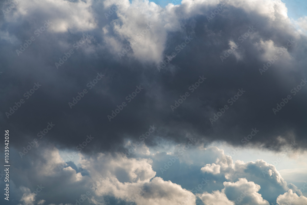 Obraz premium Sky background. Beautiful dramatic thunderclouds on the sky.