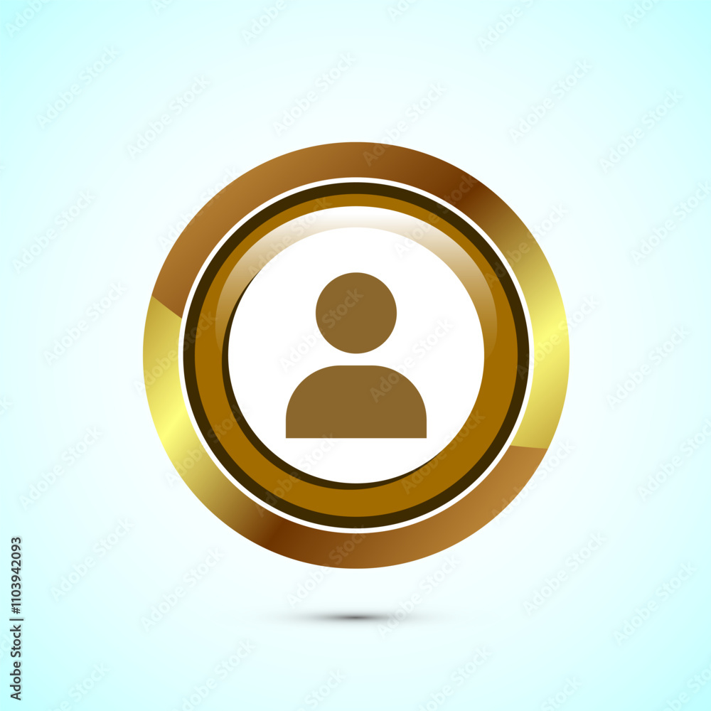 User profile icon design illustration, User profile avatar, Gold Color Round Button Design User profile icon design illustration, User profile avatar, Gold Color Round Button Design