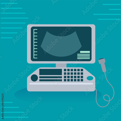 Ultrasound Machine Displaying Fetal Scan