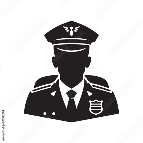 officer on a white background