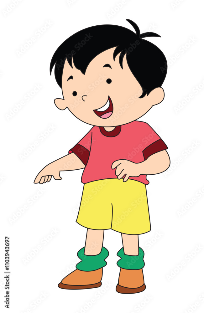 cute boy pointing isolated on white background cute boy pointing isolated on white background