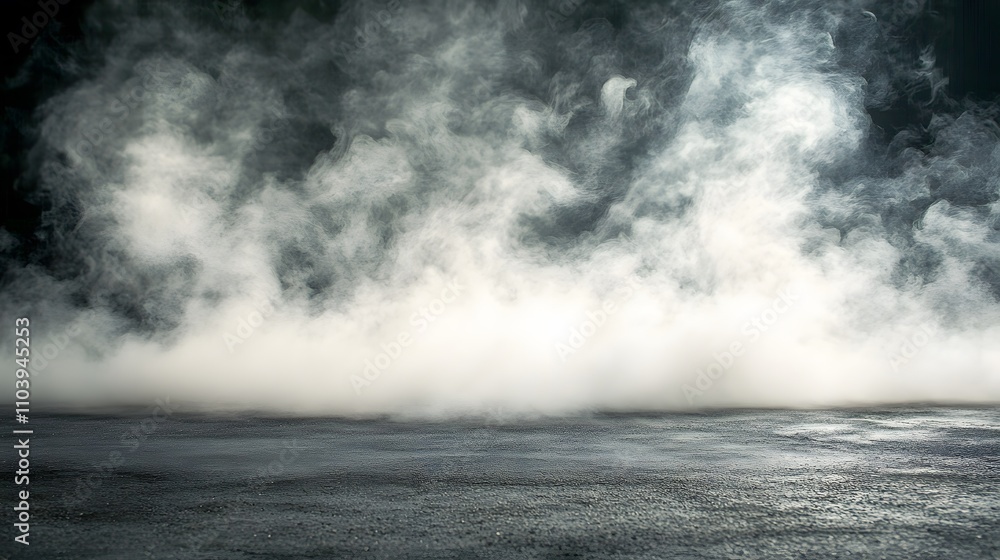 Fototapeta premium White Smoke Over Dark Textured Surface