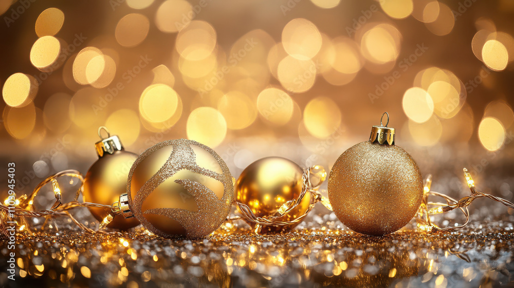 Golden Christmas Lights Bokeh Golden Christmas Lights Bokeh