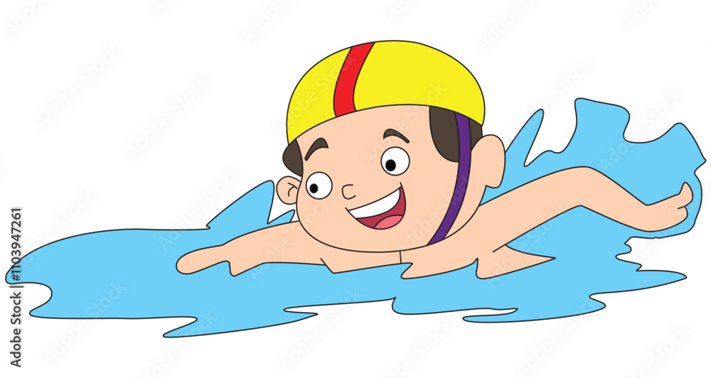 A man swimming isolated on white background A man swimming isolated on white background