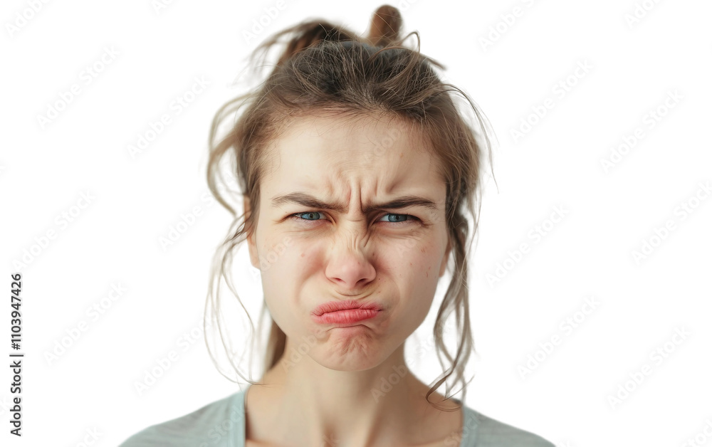 Person Showing a Smirk and Raised Eyebrow Isolated on Transparent Background PNG. Person Showing a Smirk and Raised Eyebrow Isolated on Transparent Background PNG.
