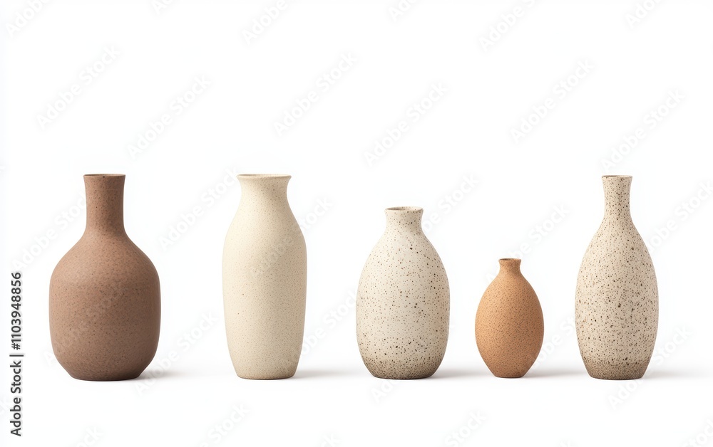 Elegant Collection of Modern Ceramic Vases in Neutral Tones Elegant Collection of Modern Ceramic Vases in Neutral Tones