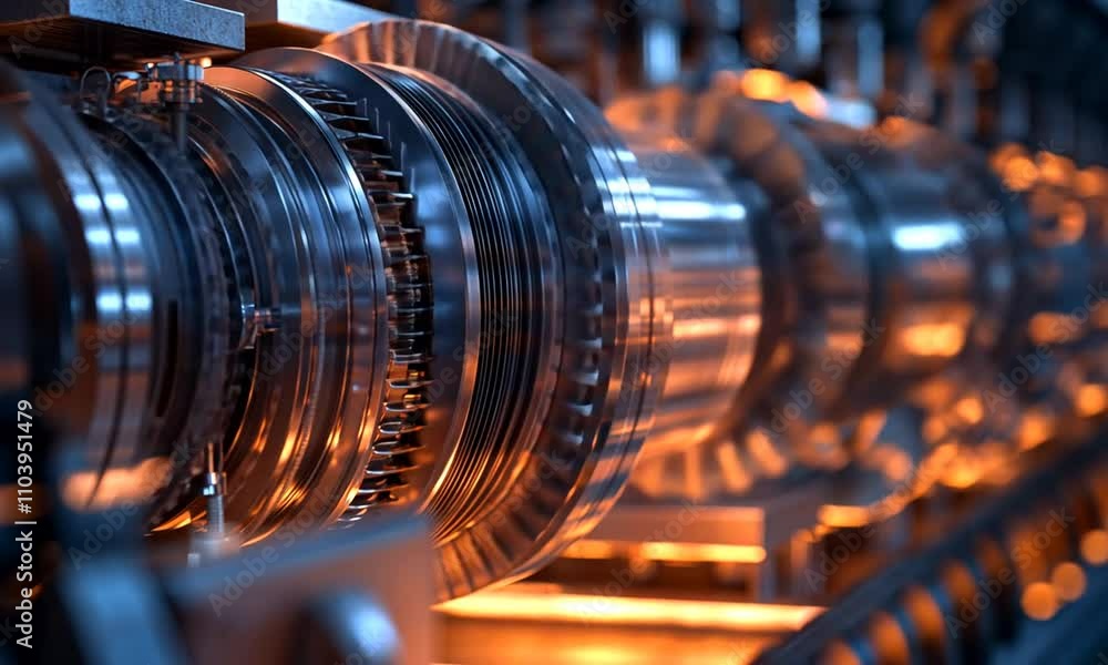 Close-up of a Complex Industrial Machine's Internal Gear System Close-up of a Complex Industrial Machine's Internal Gear System