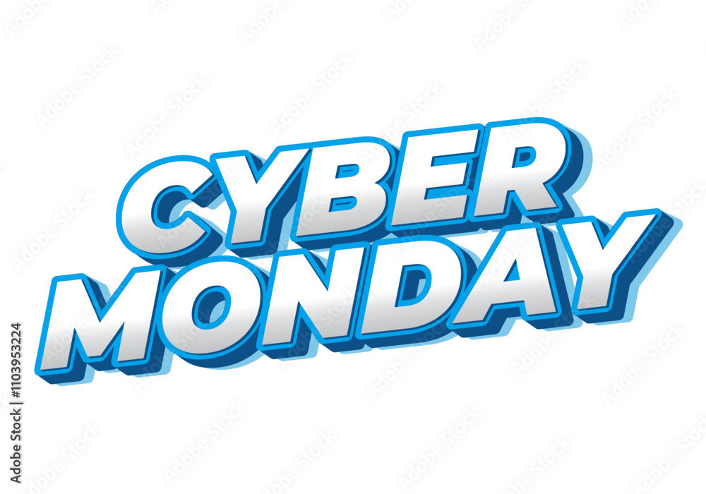 Cyber monday. Text effect in 3 dimensions look, good for social media ads Cyber monday. Text effect in 3 dimensions look, good for social media ads