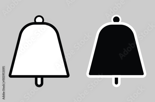 Cowbell icon set. unique icon of cow bell in modern design style. farm cow metal ring bell vector symbol for UI designs. Vector illustration. Eps file 8.