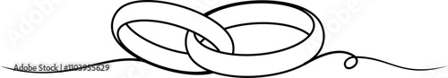 wedding ring lineart vector illustration