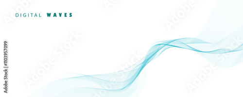 Abstract blue smoky wave background