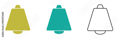Cowbell icon vector on white background. Farm animal metal ring bell vector symbol. Vector illustration. Eps file 12.