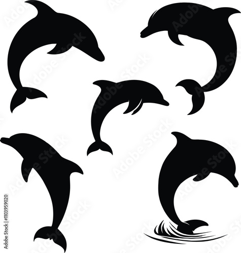 Dolphin silhouette vector and dolphin illustration art