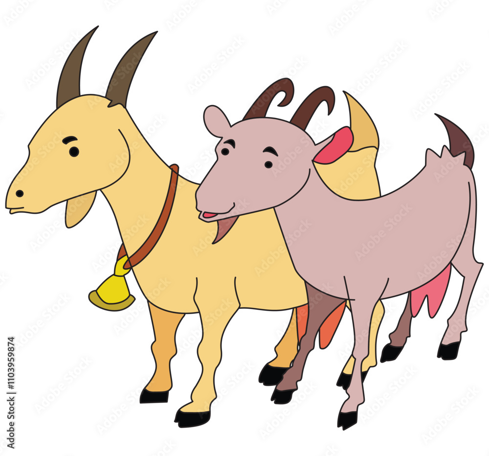 Two goat vector illustration Two goat vector illustration