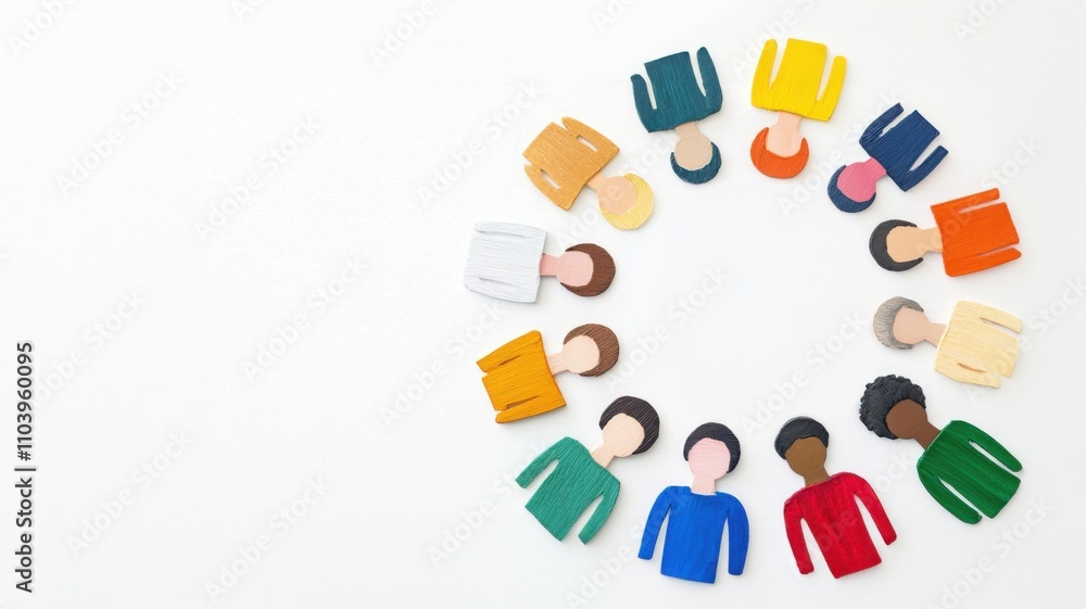 Diverse people in a circular arrangement Diverse people in a circular arrangement