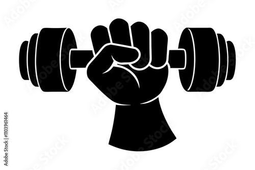 gym dumbbell silhouette icon vector.