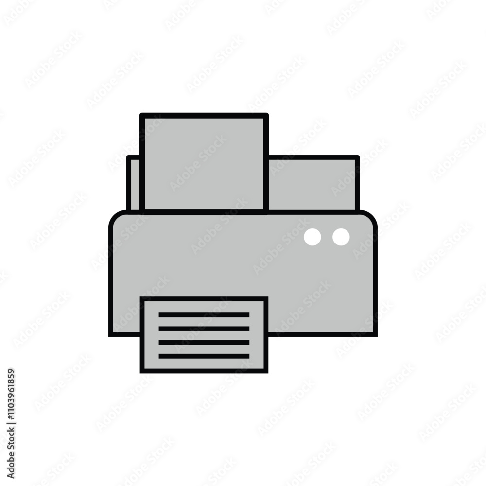Printer icon vector. Office paper business work printing machine illustration. Print documents technology symbol. Eps file 25. Printer icon vector. Office paper business work printing machine illustration. Print documents technology symbol. Eps file 25.
