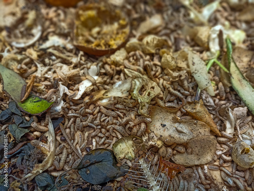 magot cultivation resulting from processing organic waste