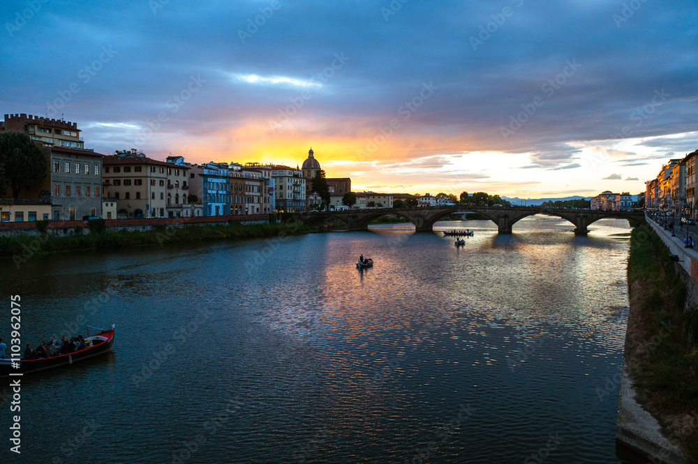 Italy river sunset Italy river sunset