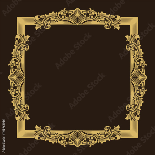 Vector frame Luxury ornament floral vector Illustration editable color