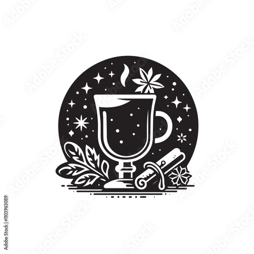  Mulled wine vector icon symbol design illustration