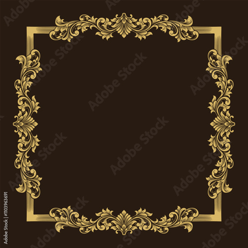 Vector frame Luxury ornament floral vector Illustration editable color