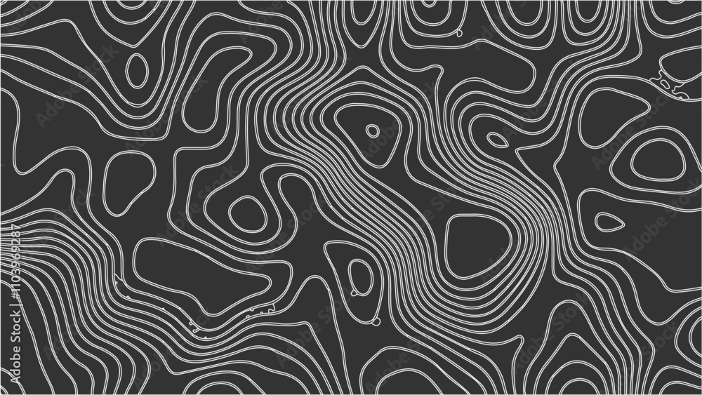 Topography vector background, banner. Imitation of a geographical map, contour lines. Modern design with topographic wavy pattern design.paper texture Imitation of a geographical map shades Topography vector background, banner. Imitation of a geographical map, contour lines. Modern design with topographic wavy pattern design.paper texture Imitation of a geographical map shades