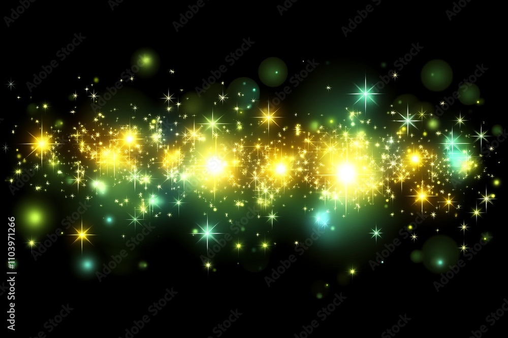 Obraz premium A Dazzling Display of Glowing Stars and Soft Sparks Against a Dark Background Creating a Magical and Enchanting Atmosphere with Bright Lights and Twinkling Highlights