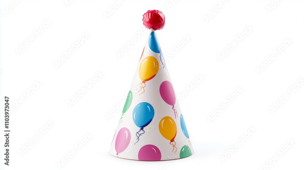 Colorful birthday party hat isolated on white Colorful birthday party hat isolated on white