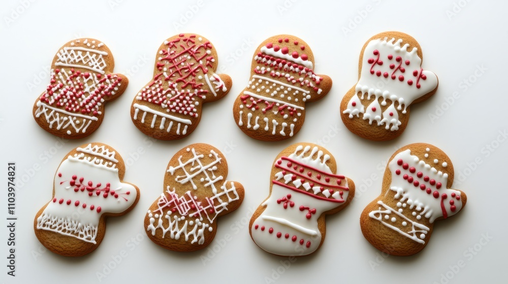 set of christmas cookies isolated on white set of christmas cookies isolated on white