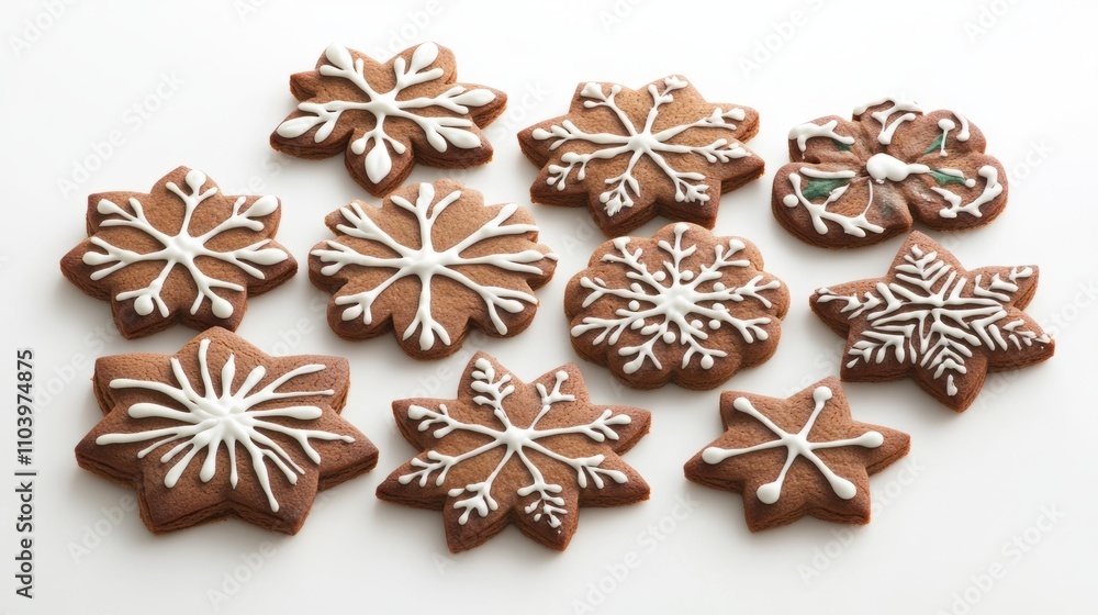 Fototapeta premium set of christmas cookies isolated on white