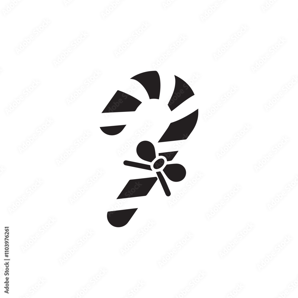 Candy Cane vector icon symbol design illustration. Candy Cane vector icon symbol design illustration.