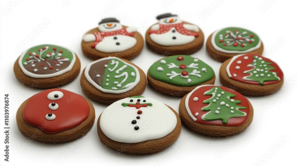 set of christmas cookies isolated on white set of christmas cookies isolated on white