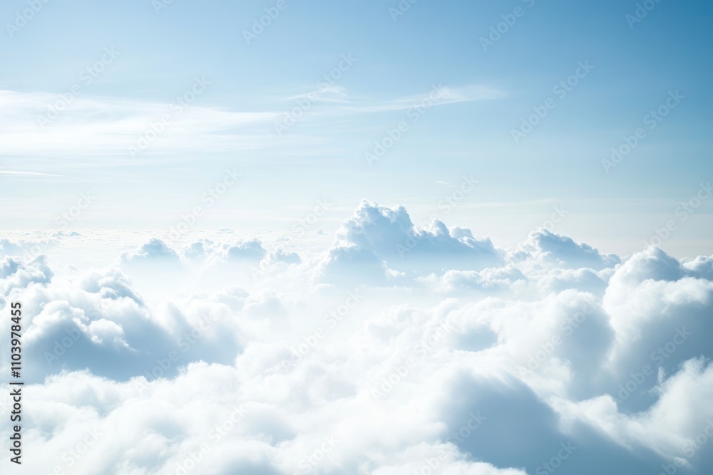 Serene Cloudscape Above a Sea of White Clouds Serene Cloudscape Above a Sea of White Clouds