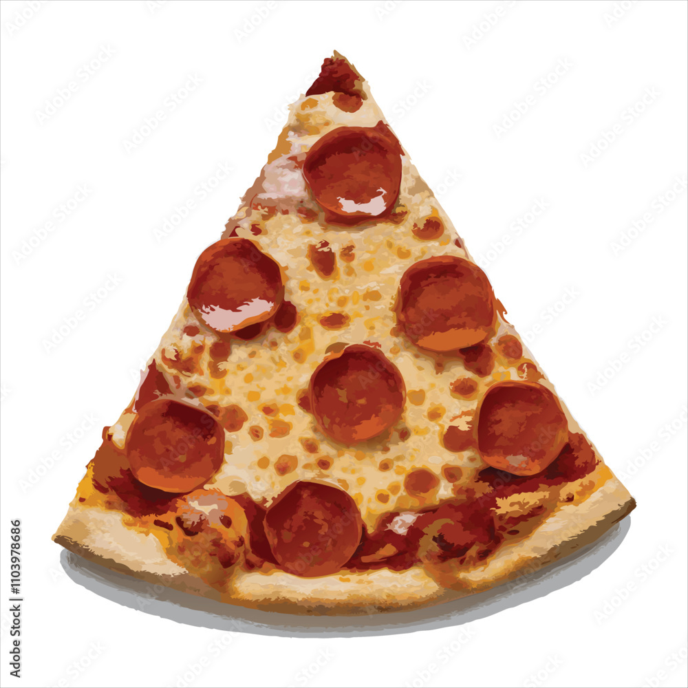 Tasty Pepperoni Pizza Slice Isolated Stock Photo for Culinary Projects Tasty Pepperoni Pizza Slice Isolated Stock Photo for Culinary Projects