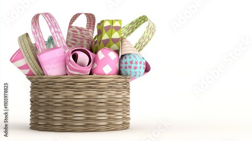 Festive Holiday Ribbons Collection Ready for Gift Wrapping | Ultra-Detailed 3D Render on White Background