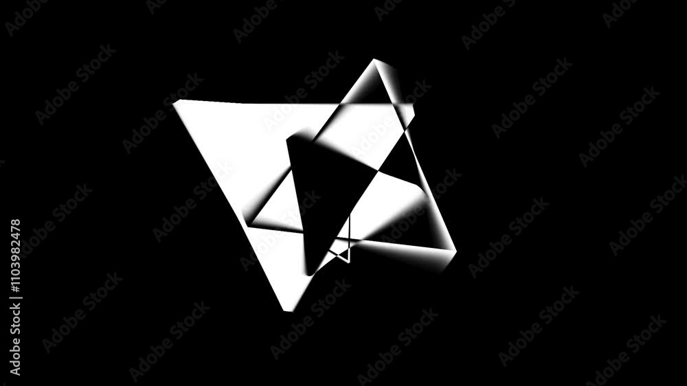 Black and white background with triangles tunnel loop 4K. Triangles shape lines animation pattern Black and white background with triangles tunnel loop 4K. Triangles shape lines animation pattern